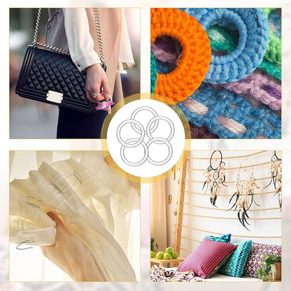 200 Pcs Plastic Scarf Rings for Crafts DIY 1-5/8" Clear Scarf Hanger O Napkin Rings Bulk Acrylic Curtain Hangers Accessories