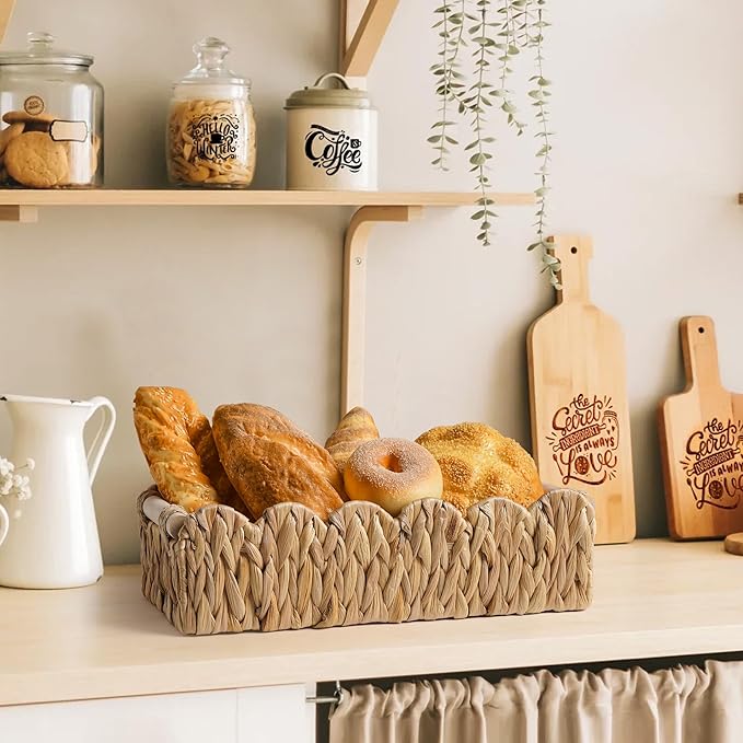 Toilet Paper Storage Basket Bathroom Counter Organizer Wicker Baskets for Organizing Cute Basket for Bedroom Nursery Room Kitchen Bathroom Decor -Natural
