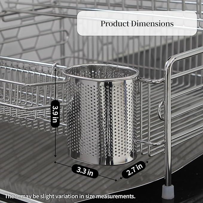 INEX Mesh Cutlery Holder Caddy (Stainless Steel, 3.9" H x 3.3" W x 2.7" D)