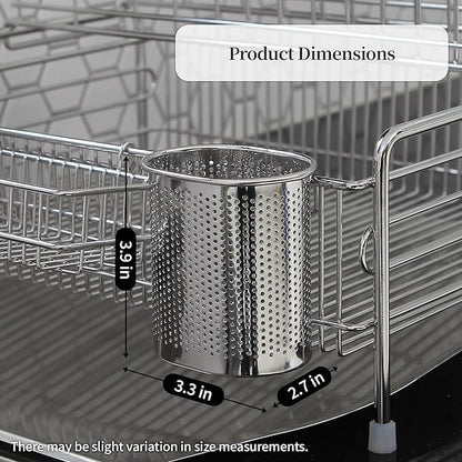 INEX Mesh Cutlery Holder Caddy (Stainless Steel, 3.9" H x 3.3" W x 2.7" D)