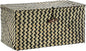 Hipiwe Wicker Shelf Baskets with Lid Seagrass Storage Baskets Handwoven Household Organizer Rectangular Woven Organizer Box for Storage Shelf Wardrobe,Medium