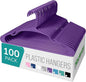 NEATERIZE Clothes Hangers Plastic 100 Pack for Adults - Plastic Hangers, The Perfect Coat Hanger and Space Saving Clothes Hangers for Closet - Purple Hangers