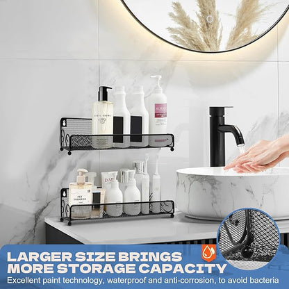 2 pack spice rack organizer for wall mounted or countertop , Jars Storage Organizer, Cabinet Holder, kitchen metal spice seasoning storage for RVs, Cabinet, Pantry Doors, Bathroom, Shower, Home Decor
