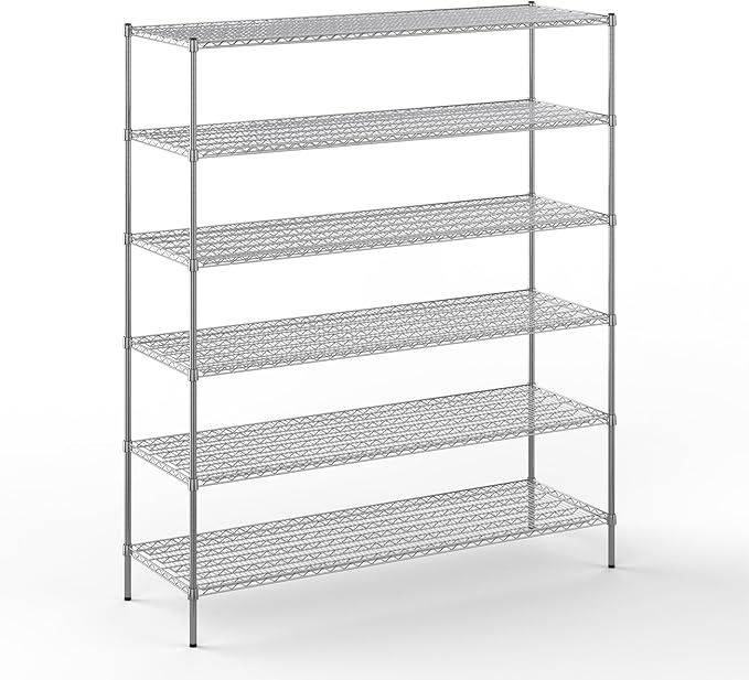 24" Deep x 72" Wide x 86" Height Wire Shelving Kit | 6-Tier | NSF Commercial Storage Rack Unit