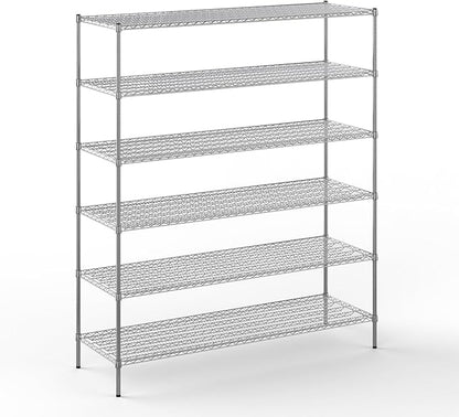 24" Deep x 72" Wide x 86" Height Wire Shelving Kit | 6-Tier | NSF Commercial Storage Rack Unit