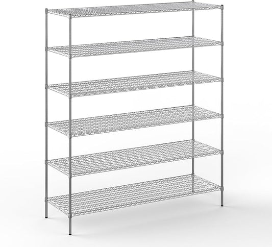 24" Deep x 72" Wide x 86" Height Wire Shelving Kit | 6-Tier | NSF Commercial Storage Rack Unit