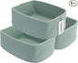 XUANGUO Small Woven Storage Baskets 12“X8”X5“ Decorative Rope Bins for Organizing Shelves, Closets, and Toys, Empty Gift Baskets, Cute Organizer Basket for Home and Office (green, regular)