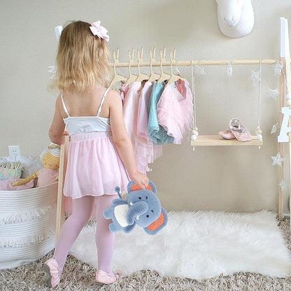 20Pcs Kids Wooden Hangers, Baby Toddler Children Wooden Hangers, Toddler Hanger, Cute Crown/Bear/Rabbit Ear Baby Hanger, Non Slip Clothes Hanger for Kids Suits, Pants and Jackets Skirt (Rabbit)
