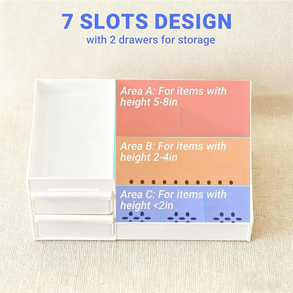 Makeup Organizer with Drawers, Cosmetic Organizer for Vanity Dresser Bathroom Countertop, Large CapacityOrganizer for Skincare, Lipstick, Palettes (1 Pack Makeup Organizer)