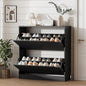 Xixini Shoe Storage Cabinet for Entryway with 2 Flip Drawers, Wood Freestanding Hidden Shoe Storage, Sturdy Narrow Slim Shoe Organizer for Front Door Entrance, Living Room, Hallway, Bedroom, Black