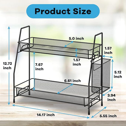 SPISPI Bathroom Organizer Countertop, Spice Rack Organizer for Cabinet,Bathroom Counter Organizer, Kitchen Countertop Organizer (Pack of 2)