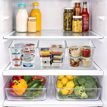 Sorbus Clear Storage Bins, 8 Pack Large Organization Bins with Handles – Clear Storage Containers for Storage, Pantry, Fridge, Cabinet, Closet & Kitchen Organization – BPA-Free Plastic