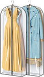 MISSLO 65" Clear Garment Bags for Hanging Clothes 4" Gusseted Dress Bags for Gowns Long Dress Cover for Closet Storage Dress Protector Bag, 2 Packs