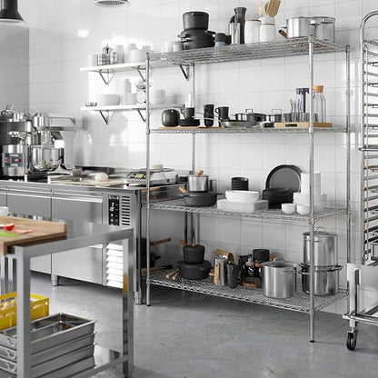 24" Deep x 54" Wide x 74" Height Wire Shelving Kit | 4-Tier | NSF Commercial Storage Rack Unit