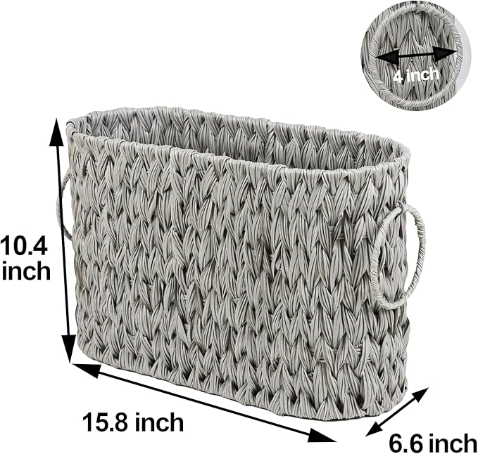 ORDELITE Toilet Paper Storage - Waterproof Wicker Basket for Bathroom, Holds 6 Rolls
