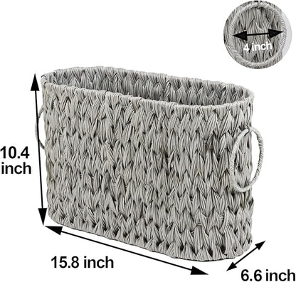 ORDELITE Toilet Paper Storage - Waterproof Wicker Basket for Bathroom, Holds 6 Rolls