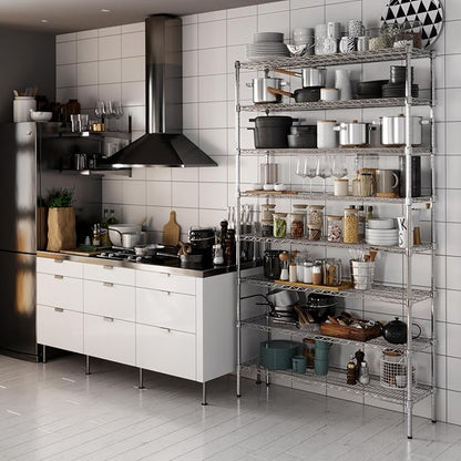 14" Deep x 48" Wide x 86" Height Wire Shelving Kit | 8-Tier | NSF Commercial Storage Rack Unit