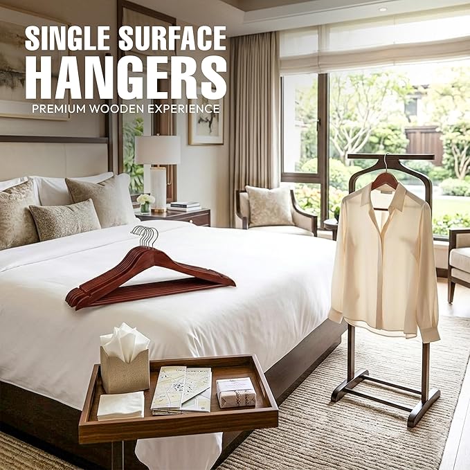 Utopia Home Premium Wooden Hangers 30 Pack - Durable & Slim Coat Hanger - Suit Hangers with 360-Degree Rotatable Hook - Wood Hangers with Shoulder Grooves (Cherry)