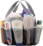 Lifewit Mesh Shower Caddy Portable for College Dorm Room Essentials with 7 Pockets, Freestanding Hanging Organizer Basket, Quick Dry Tote Bag for Camping, Bathroom, Beach, Travel, 1 Pack, Grey