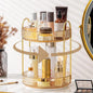 360 Rotating Makeup Organizer for Vanity, Bathroom Countertop Spinning Perfume Organizer, High-Capacity Cosmetic and Skincare Dresser Make Up Holder Rack (2 Tiers, Yellow)