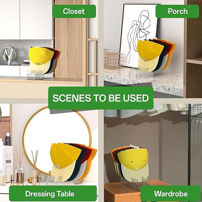 Hat Organizer for Baseball Caps, No Install Acrylic Hat Rack & Holder, 2-Pack Clear Storage Stand Holds 14 Hats for Closet, Bedroom Display