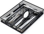 Sedegn Silverware Organizer Metal Mesh, Small Drawer Organizer, Utensil Cutlery Tray for kitchen drawers, Flatware Organizer with 5 Compartment, Black(9.3"*12.6")