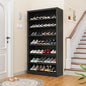 OSEILLC 7-Tier Heavy Duty Storage Shoe Rack,Large Sturdy Shoe Cabinet,Adjustable Shelving Unit with Back Panel for Home, Office & Garage Use - 55" Tall Metal Organizer (Black, 7 Tier-55 H*27.6W)
