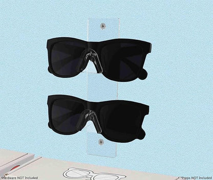 Marketing Holders Acrylic Sunglasses Organizer Clear See Through Sunglasses Storage with Hardware Wall Sunglass Hanging Display Rack for 2 Pairs of Eyewear