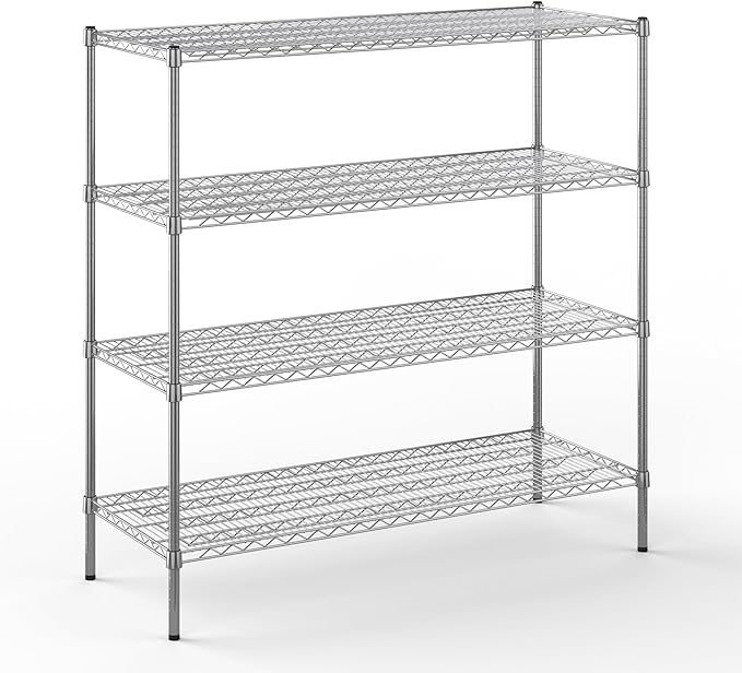 21" Deep x 54" Wide x 54" Height Wire Shelving Kit | 4-Tier | NSF Commercial Storage Rack Unit