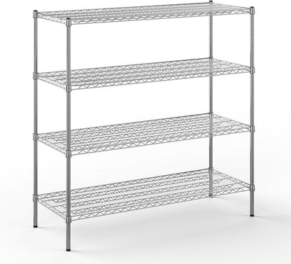 21" Deep x 54" Wide x 54" Height Wire Shelving Kit | 4-Tier | NSF Commercial Storage Rack Unit