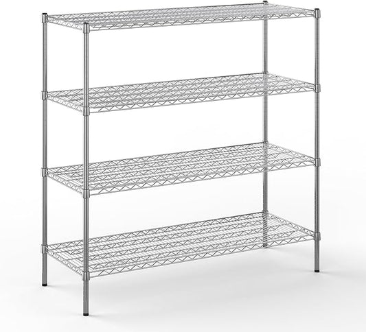 21" Deep x 54" Wide x 54" Height Wire Shelving Kit | 4-Tier | NSF Commercial Storage Rack Unit
