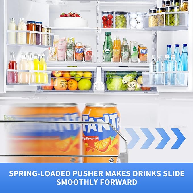Drink Organizer for Fridge,Soda Can Dispenser for Refrigerator,Upgraded 5 Row Fridge Drink Organize,Drink Pusher for Fridge,Automatic Refrigerator Drink Organize for Fridge Holds up to 25 Cans