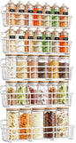 Mystozer 5 Pack Spice Rack Seasoning Organizer Wall Mount, Kitchen Organization Kitchen Storage Spice Shelf Screw or Adhesive Hanging Shelf Basket Spice Organizer Shelf for Kitchen, Pantry (White)