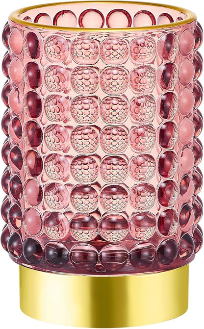 Makeup Brush Holder Organizer,Toothbrush Holders,Desk Pen Pencil Holder,Multifunctional Vintage Glass Brush Cup(A38-8-US/Red/L)