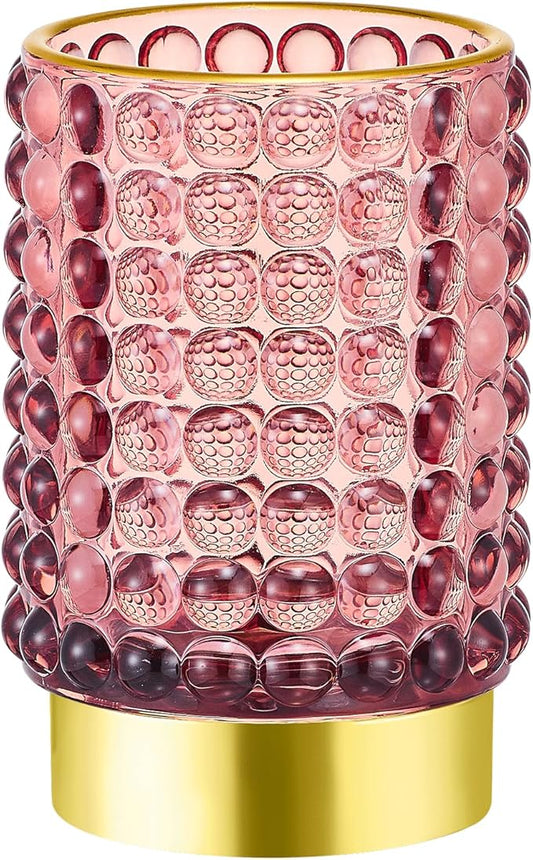 Makeup Brush Holder Organizer,Toothbrush Holders,Desk Pen Pencil Holder,Multifunctional Vintage Glass Brush Cup(A38-8-US/Red/L)