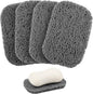 Yadream 4 Pack Gray BPA-Free Soap Savers Pads, Non-Slip Soap Holder, Self-Draining Soap Bars Holder, Suitable for Kitchen Bathroom Shower Travel Hotel
