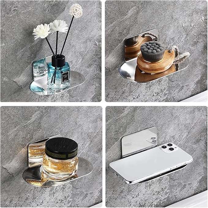 Adhesive Soap Holder, Bath Soap Dish for Shower, 304 Stainless Steel Wall Mounted Bar Soap Holder for Bathroom Kitchen- No Drilling (Brushed Nickel)