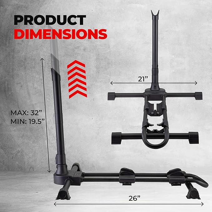 PRO BIKE TOOL Vertical Upright Bicycle Floor Stand - Freestanding Indoor Bike Storage Rack for Garage or Apartment - No Drill - Compatible with Tire Widths of up to 2.3" and Wheel Sizes up to 29"