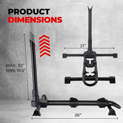 PRO BIKE TOOL Vertical Upright Bicycle Floor Stand - Freestanding Indoor Bike Storage Rack for Garage or Apartment - No Drill - Compatible with Tire Widths of up to 2.3" and Wheel Sizes up to 29"