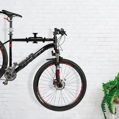 Relaxdays Bicycle Wall Mount, Foldable, Garage & Basement, Load Capacity 30 kg, H x W x D: 18 x 27 x 36 cm, Bicycle Holder, Black