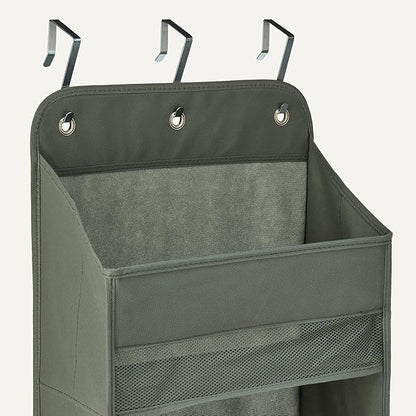 Amazon Basics 5 Tier Over the Door Hanging Shoe Organizer, Large Capacity, Space Saving, 6.4 x 54.5 x 14.9 in, Dark Grey