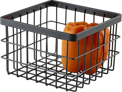 G.E.T. WB-664-MG Square Metal Storage Wire Basket for Pantry, Produce and More, 6" x 6" x 2"