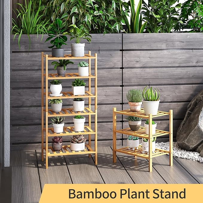 6-Tier Small Shoe Rack for Entryway, Stackable | Heavy Duty | Multi-Function, Bamboo Free Standing Shoe Racks for Bedroom Hallway Closet