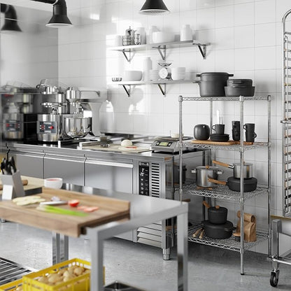 21" Deep x 24" Wide x 54" Height Wire Shelving Kit | 4-Tier | NSF Commercial Storage Rack Unit
