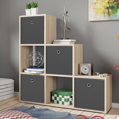 Foldable Storage Cubes Bins ,11 Inch Cloth Storage Cube Fabric Storage Box Cubes Organizer Baskets with Handles for Home Organizer Set of 8 (Grey)