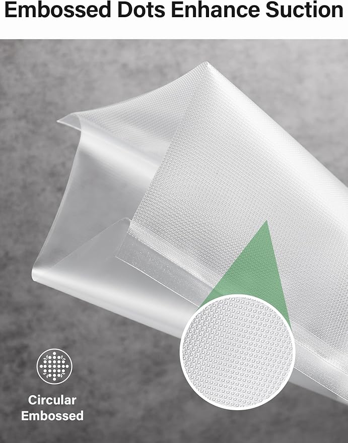 Kootek 8" x 150' Vacuum Sealer Bags Roll for Food with Cutter Dispenser, Commercial Grade Vacuum Seal Bags, BPA Free, Customized Size Food Bags for Storage, Meal Prep and Sous Vide (Pack of 2)