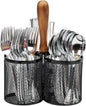 Mind Reader Utensil Holder, Silverware Organizer, Caddy, Cutlery Holder, Kitchen, Metal Mesh, 7.5"L x 7.5"W x 9.75"H, Black