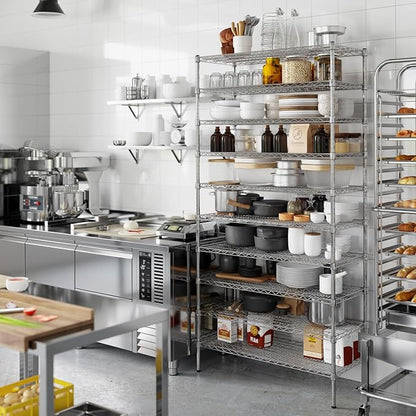 18" Deep x 42" Wide x 86" Height Wire Shelving Kit | 10-Tier | NSF Commercial Storage Rack Unit