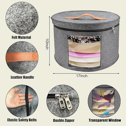 Hat Storage Box,Hat Boxes for Women Storage,Cowboy Hats Holder for Travel,Wide Brims Hat Carrier Case,Stuffed Animal Toy Organizer,Hat Box Closet Organizers and Storage,Hat Boxes for Men