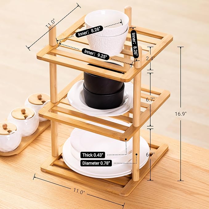 2Pc 3-Tier Vertical Shoe Rack - Tall Narrow Shoe Rack Organizer for Small Spaces,Bamboo Shoen Shelf for Entryway,Closet,Corner,Doorway,Skinny Shoe Shelf Space Saving Shoe Storage